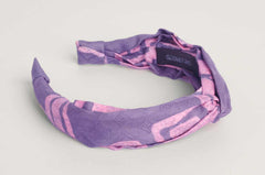 Pink and purple hand-dyed Coco batik print headband by GEOMETRIC.