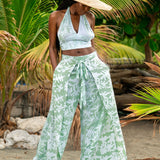 Coral Wrap Pants - Sea Glass