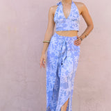 Coral Wrap Pants - Ocean Blue