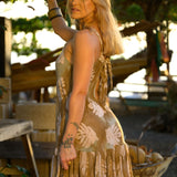 Tiered A-Line Mini Dress - Breadfruit Clay