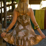 Tiered A-Line Mini Dress - Breadfruit Clay