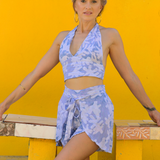 Coral Wrap Shorts - Ocean Blue