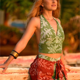 Halter Top - Coral Print in Earth & Tide