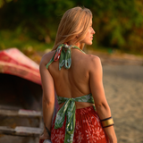 Halter Top - Coral Print in Earth & Tide