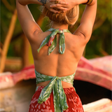 Halter Top - Coral Print in Earth & Tide