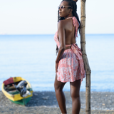 Halter Top - Coral Print in Terracotta