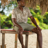 Men's Linen Shorts - Olive Green