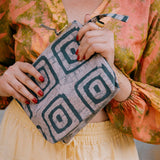 Batik Zipper Clutch - Concrete Jungle
