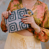 Batik Zipper Clutch - Concrete Jungle