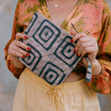 Batik Zipper Clutch - Concrete Jungle