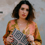Batik Zipper Clutch - Concrete Jungle