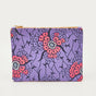 Purple and pink floral batik Zipper Clutch by GEOMETRIC. 