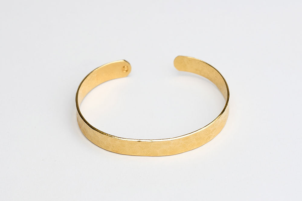 Hammered brass cuff bracelet by GEOMETRIC.